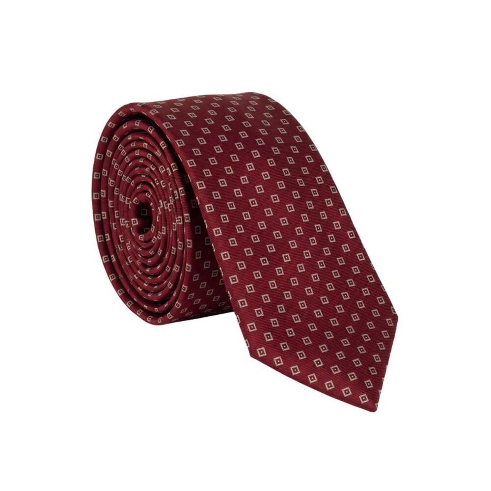 Canali Red Diamond Pattern 100% Silk Tie